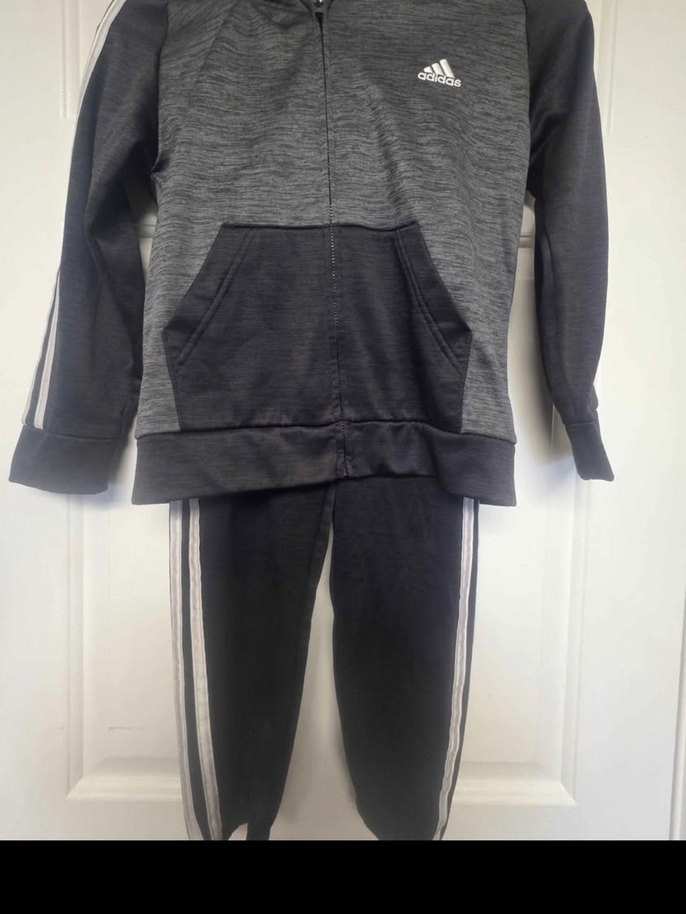 adidas Kids Charcoal & Dark Grey Two-Piece Jogger Set